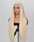 Alididi 613 Lace Front Wig Human Hair 13x4 Blonde Straight Hd Transparent Lace Frontal Wigs Human Hair Pre Plucked With Baby Hair 180% Density Blonde Glueless Wigs Human Hair 24 Inch