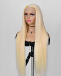 Alididi 613 Lace Front Wig Human Hair 13x4 Blonde Straight Hd Transparent Lace Frontal Wigs Human Hair Pre Plucked With Baby Hair 180% Density Blonde Glueless Wigs Human Hair 22 Inch