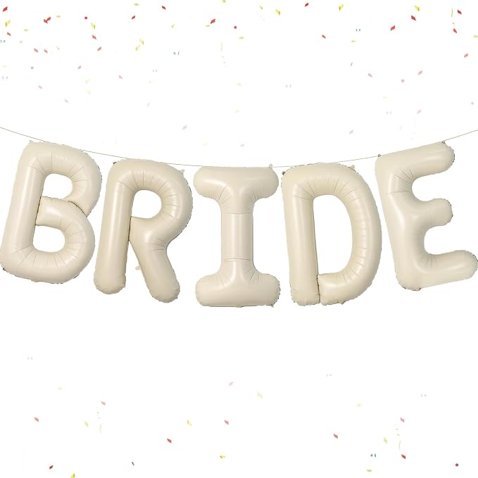 Cream White Bride Balloons 40 Inch Bridal Shower Bachelorette Wedding Balloons by Unknown