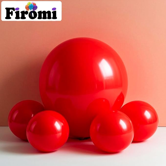 Firomi Red Balloons 18-inch 12 Pack Large Thicken | Helium Big Matte Red Latex - Image 3