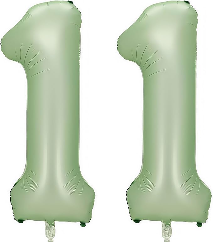 Sage Green Number 11 Balloon, 11 Balloon by BBPOOL
