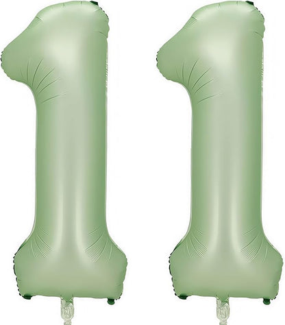 Sage Green Number 11 Balloon, 11 Balloon by BBPOOL
