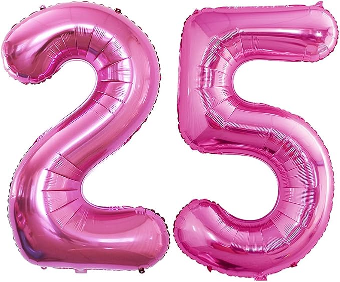 Number 25 Balloons for 25th Birthday Party Decorations, 42 Inch Jumbo Foil by GOER
