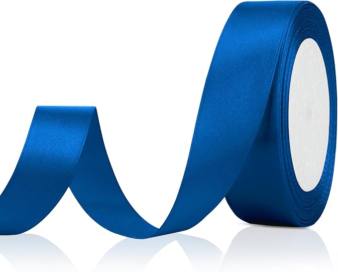 Royal Blue Satin Ribbon 1 Inch 25 Yard Fabric Ribbons by OALCQ