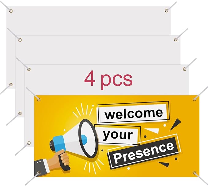 4Pcs Sublimation Blank Banners by Buynow