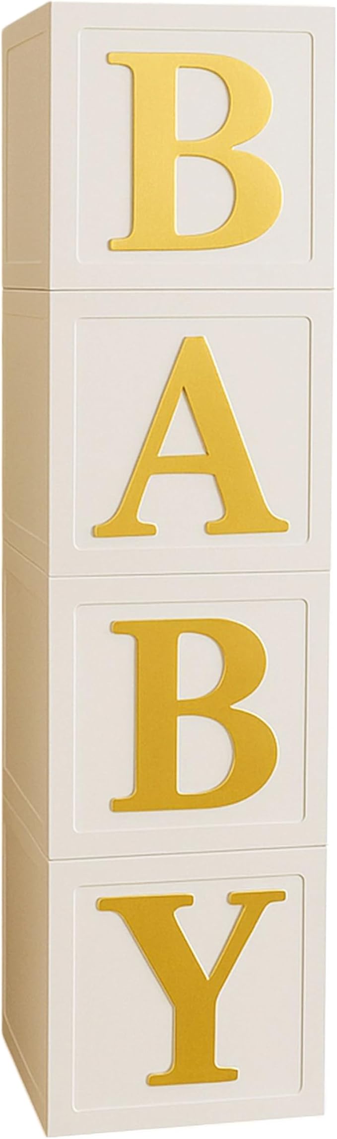 Baby Shower Balloon Boxes – 4 White Photo Prop Blocks - Image 7
