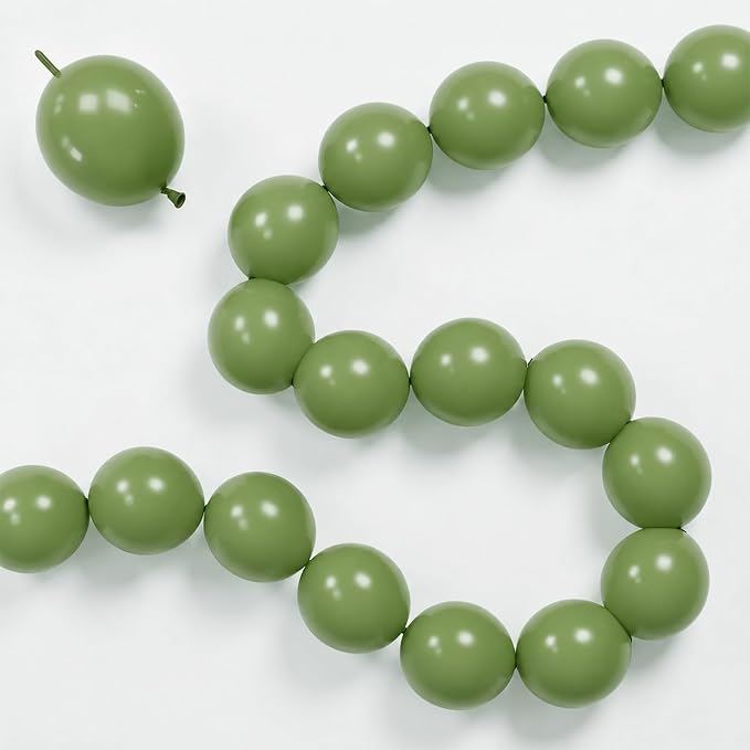 Sage Green Linking Balloons, Fall Thanksgiving Boho Birthday Bridal Baby Shower by Govpy