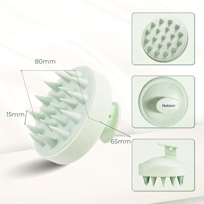 Scalp Massager Brush for Hair Growth – Silicone Scalp Scrubber & Scalp Exfoliator – Manual Scalp Massager Brush for Wet or Dry Use – Hair Massager Scalp Shampoo Brush Tool (Purple)