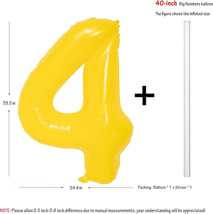 40 In yellow graffiti Number Balloons Helium Foil Mylar Balloon Digital 4 | - Image 2
