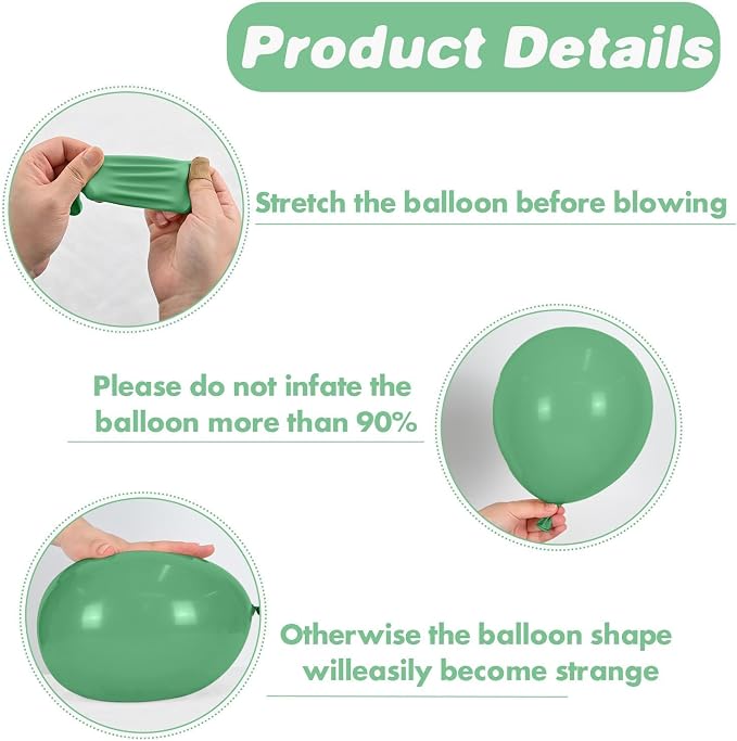 Jungle Safari Balloons for Woodland Birthday Decorations | Sage green, - Image 7