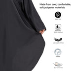 PERFEHAIR Barber & Salon Cape with Soft Silicone Collar & Sleeves | Breathable Hair Cutting Cape with Underarm Mesh | Large, Lightweight & Hair & Water Repellent, Black