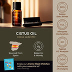 Gya Labs Cistus Essential Oil - 0.34 Fl Oz - for Hair, Skin, Diffuser, Aromatherapy & DIY Candle Making Scent