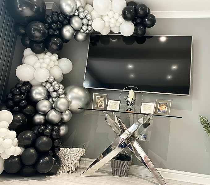 Black and Silver Balloons Arch Kit - Image 4