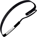 Sweaty Bands Womens Girls Headband - Non-Slip Velvet-Lined Exercise Hairband - Rock Solid Black 3/8-Inch