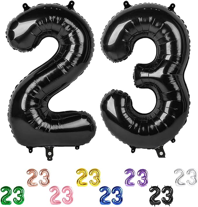 23 Balloon 40 inch Black Number Balloons by Enyeopd