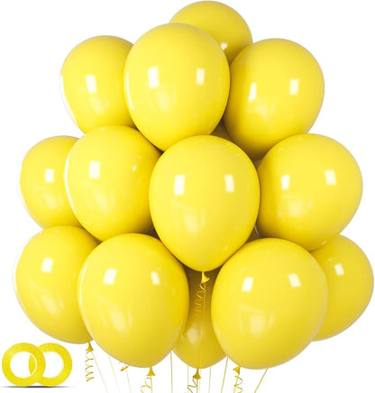 Yellow Balloon 12 inch 100 Pack Latex Party Balloons Round Helium Yellow by ASIYUHY