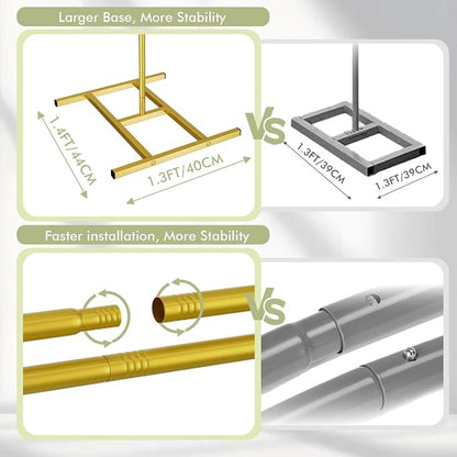 EMART Balloon Arch Stand with 2 Golden U-shaped Water Bag & 4 Reusable Ground - Image 5