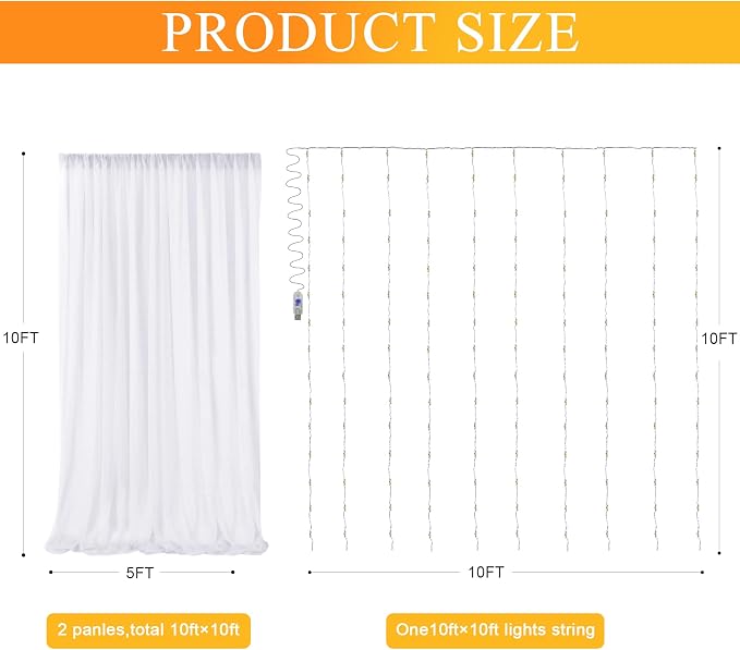 Fomcet Tulle Backdrop Curtains - Image 2