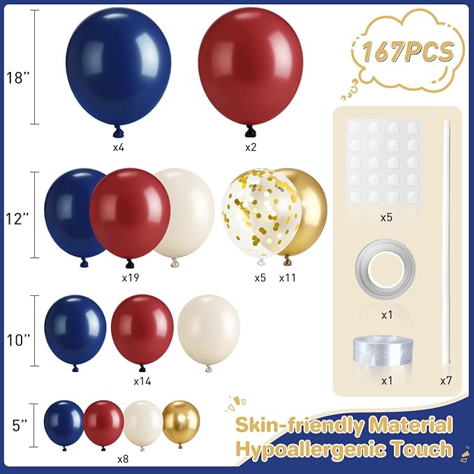 Red White and Blue Balloon Garland Arch Kit - Image 2
