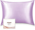 Adubor Mulberry Silk Pillowcase for Hair and Skin with Hidden Zipper, Both Side 23 Momme Silk, 900 Thread Count (20x30 inches, Queen Size, Light Purple, 1pc)