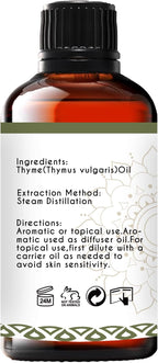Thyme Essential Oil for Diffuser, Skin, Hair - 1 Oz