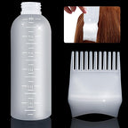 4Pcs Root Comb Applicator Bottle, 6 Ounce Hair Dye Bottles with Comb and Graduated Scale Plastic Hair Oil Brush for Hair Care and Color, White