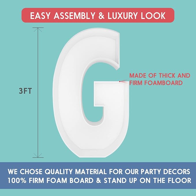 3FT Tall Mosaic Balloon Frame Letters Big Marquee Light Up Letters DIY Kit - Image 2