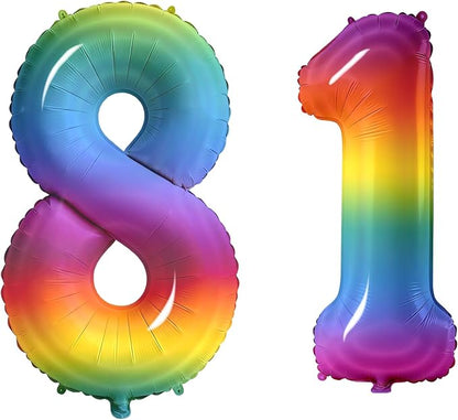 Number 81 Balloons for 81st Birthday Party Decorations, 0-100 Large No.81 by Joycard