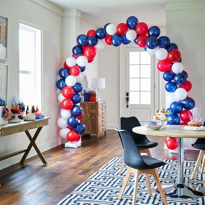 Voircoloria 105pcs Red White Blue Party Latex Balloons, 12inch | - Image 3