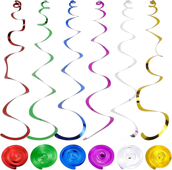 36 Pack Party Hanging Swirl Decorations Plastic Streamer by Unknown