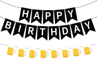 Beer Birthday Banner for Beer Party and Birthday Wedding Party Supplies by OSAMUHA