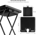 OmySalon Salon Trolley Cart with Wheels 2 Color Bowls 1 Drawer, Folding Salon Service Tray Color Cart for Hair Stylist, Beauty Styling Tattoo Barber Shop Tools Storage Organizer
