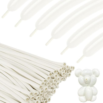 Long Balloons - White 260 Balloons by KEXINGTUO