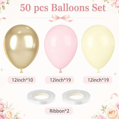 Pink Yellow Gold Balloons - Image 2