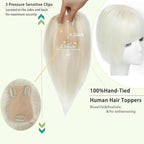 Hair Toppers for Women Real Human Hair, 360°3D Bangs Clip Human Toppers for Women with Thinning hair Realistic Scalp Line (60#, 3D Wispy Bangs(11 * 7))