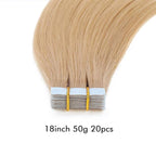 SUYYA Tape in Hair Extensions Human Hair 100% Remy Human Hair 16 inches 20pcs 40g/pack Straight Seamless Skin Weft Tape in Human Hair Extensions(16 Inch #16 Light Blonde)