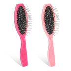 Metal Hair Brush,2 Pack Small Doll Wig Brush for Synthetic Wig Wire Cushion Brush Portable Stainless Steel Bristle Detangler Hairbrush Professional Wig Hair Combs Hair Extension Brush for Women