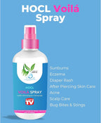 VoilaVe HOCL Spray | Hypochlorous Acid Spray for Skin | HOCL Face & Body Mist Toner for Acne, Scars, Redness, Irritations, Itchy Scalp & Piercing Aftercare | As Seen on TV – 8oz (Packaging May Vary)