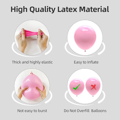 135pcs Pink Balloons Different Sizes 18" 12" 10" 5" Pink Latex Balloon Garland - Image 3