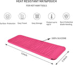 Silicone Heat Resistant Travel Mat Pouch for Hair Styling Tools (Hot Pink, 1 Pack)