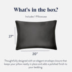 Brooklinen Mulberry Silk Pillowcase – 100% Pure Silk Pillow Case, Soft & Durable, Anti-Friction Comfort, Hight Quality Smooth Texture – Machine Washable & Breathable – Standard Size (Carbon)