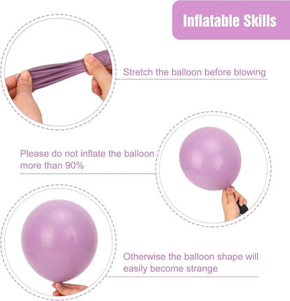 RUBFAC Dusty Purple Balloons 129pcs Different Sizes Pack of 18 12 10 5 Inch | - Image 3