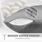 100% Mulberry Silk Pillowcase 2 Pack,Queen Size Silk Pillow Cases for Hair and Skin,Silky Smooth Bed Pillow Cover with Hidden Zipper,Natural Silk Pillow Case Set of 2 (Gray, Queen 20X30)
