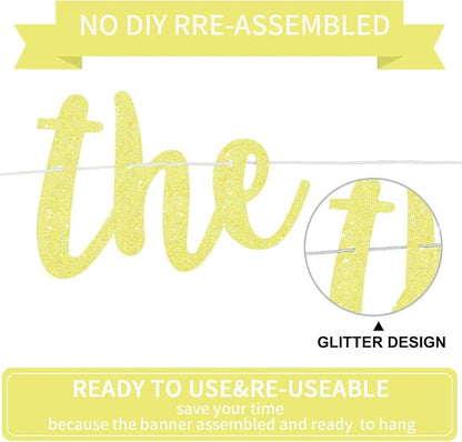 BEISHIDA Yellow Pre-Strung Glitter The Beginning of A New Chapter Banner | - Image 3