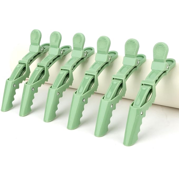 30 Pack Green Alligator Hair Clips for Styling Sectioning Large Salon Pro Hair Clips for Barber Hair Coloring, Cutting, Sectioning Big Gator Clips Hair Styling Accessories for Women Men
