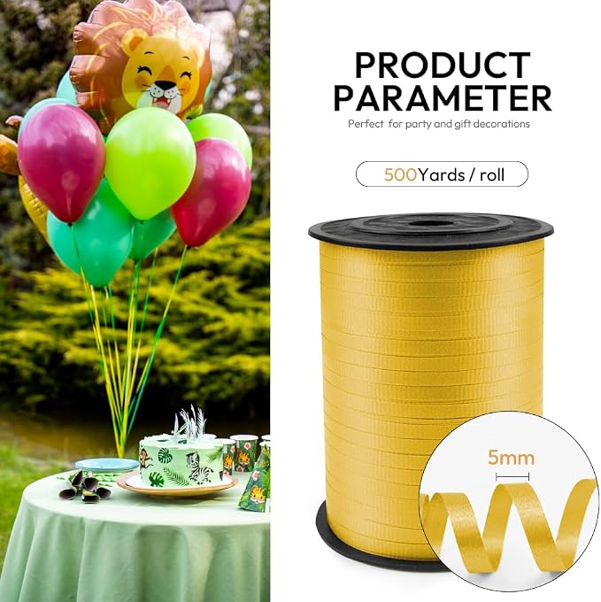 500 Yards Curling Ribbon with Spool, 1/5" Wide Crimped Texture Curling Ribbons - Image 2