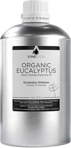VINEVIDA Organic Eucalyptus Essential Oil - Gallon Organic Eucalyptus Oil Undiluted - Bulk Gallon Essential Oil for Soap Making Safe for Skin - DIY Candle Scents for Candlemaking Scents - 8 lbs