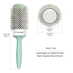 Eagle Fortress Round Brush for Blow Out, Thermal Ceramic Hair Brush for Blow Drying with Ionic Bristle for Professional Blowout Brushing - Green, 53mm