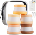 INSFIT Travel Containers for Toiletries, TSA Approved Silicone Cream Jars with Lids, BPA Free Travel Size Toiletries Leakproof Cruise Essentials for Cosmetic Cream Lotion