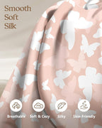 2 Pack Mulberry Silk Pillowcase for Hair and Skin - Standard Size 20 x 26 Inches with Hidden Zipper PK Butterfly 19 Momme Soft Sleeping Silk Pillow Case for Women, Moms